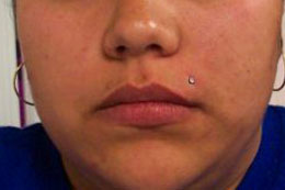 lip piercing
